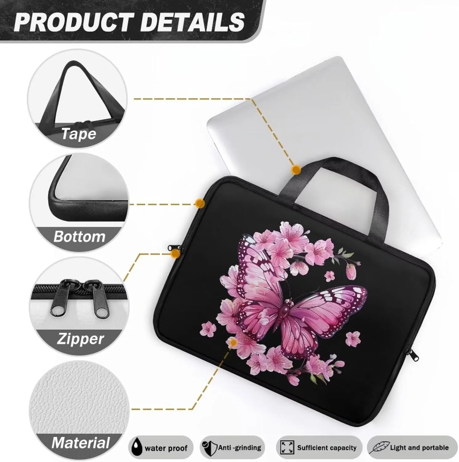 Uasibuni 15.6In Laptop Tote Bag for Travel,13" Computer Bag,14" 15" 17" 17.3" Laptop Messenger Bags
