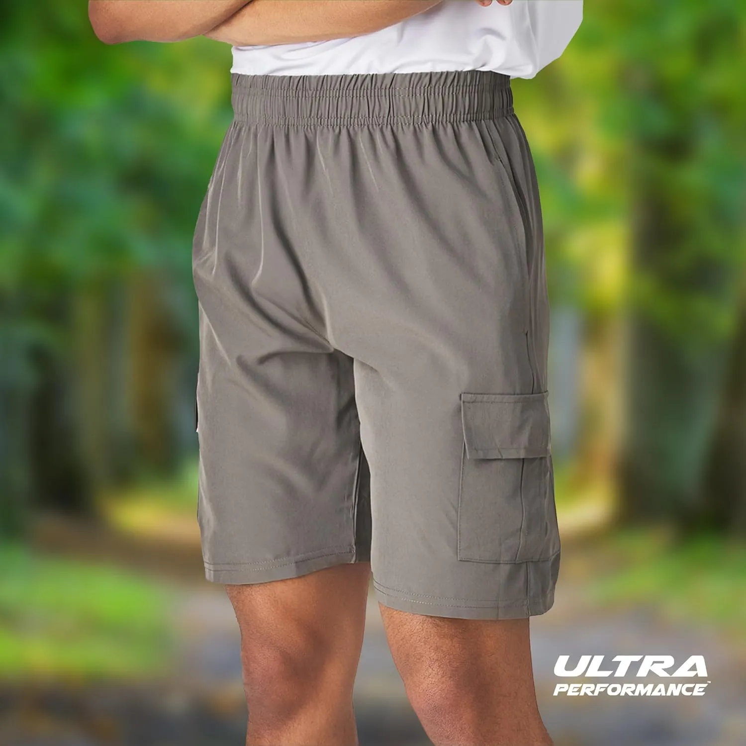Ultra Performance Men's Nylon Cargo Short's- 2 Pack Mens Golf & Hiking Stretch Shorts with Pockets Quick Dry Short for Men