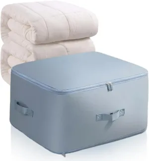 Ultra Space Saving Self Compression Organizer, 2024 New Heavy Duty Storage Travel Packing Storage Tote, Premium Moving Bags Space Bags with Handles for Clothes Blankets Bed Quilt (Blue, X-Large)