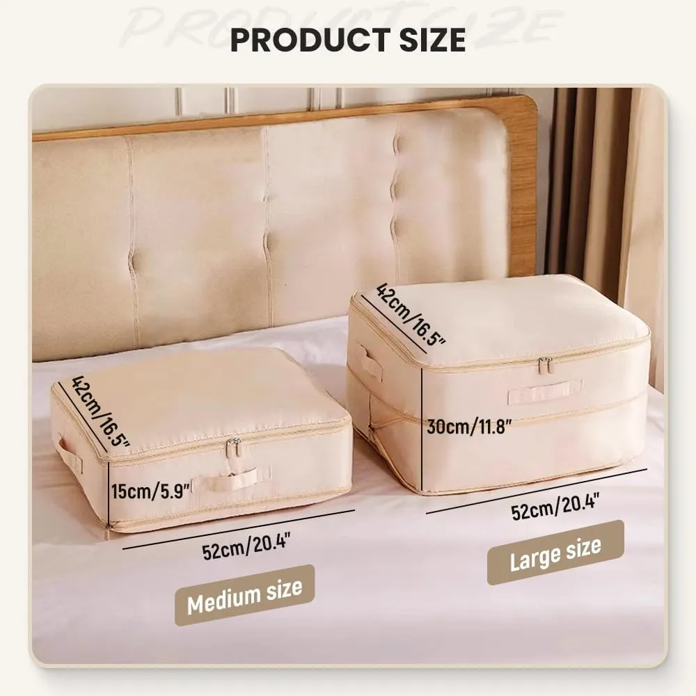 Ultra Space Saving Self Compression Organizer, 2024 Upgraded Space Saver Quilt Compression Storage Bag for Space Saving, Portable Packing Bags Clothes Storage Bags for Comforters, Blankets, Bedding