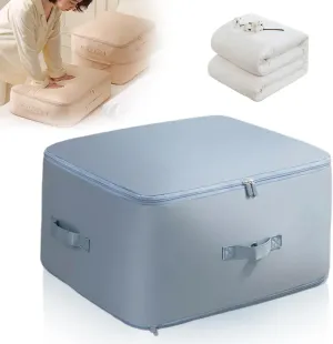 Ultra Space Saving Self Compression Organizer, 2024 Upgraded Space Saver Quilt Compression Storage Bag for Space Saving, Portable Packing Bags Clothes Storage Bags for Comforters, Blankets, Bedding