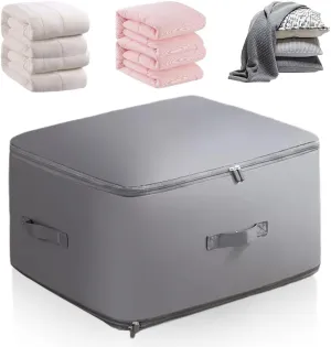Ultra Space Saving Self Compression Organizer, 2025 New Space Saving Self Compression Organizer for Comforters, Blankets, Bedding, Portable Heavy Duty Moving Bags Storage Tote (Gray, L(54*42*30CM))