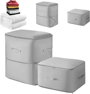 Ultra Space Saving Self Compression Organizer, 2025 Upgrade Space Saving Compression Bag, Space Saver Quilt Compression Storage Bags, Premium Compression Storage for Bedding, Pillow, Duvet-Grey, 2Pack