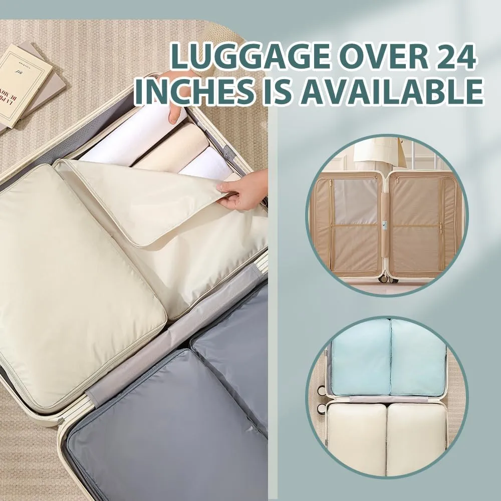 Ultra Space Saving Self Compression Organizer, Space Saver Quilt Compression Storage Bag, Portable Compression Packing Cubes for Travel Heavy Duty Moving Bags (Blue, M - 40 * 30 * 12cm)
