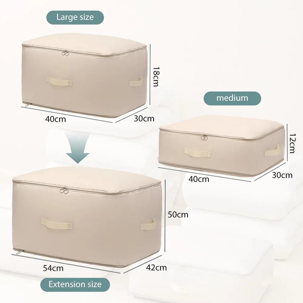 Ultra Space Saving Self Compression Organizer, Space Saver Quilt Compression Storage Bag, Portable Compression Packing Cubes for Travel Heavy Duty Moving Bags (Grey, M - 40 * 30 * 12cm)