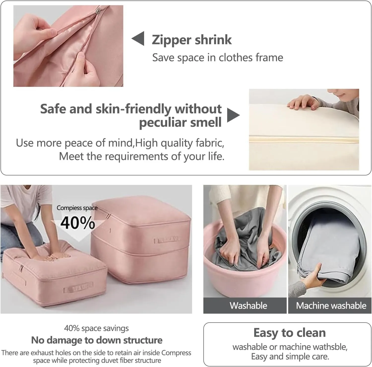 Ultra Space Saving Self Compression Organizer,Storage Bags,Heavy Duty Moving Bags,Storage Tote for Space Saving, Self Compression Moving Organizer Bags for Comforters,Clothes, Blankets (Khaki, XL)