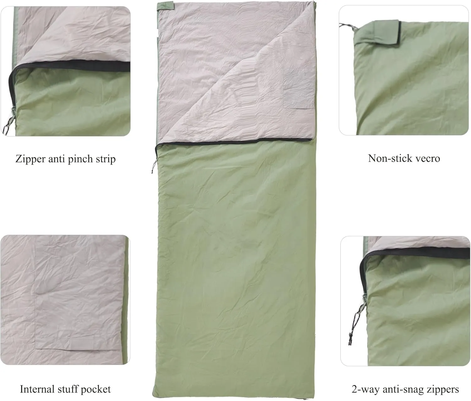 Ultralight Backpacking Sleeping Bag 1.77lbs, Warm Weather Sleeping Bag 50℉-63℉, Nylon Shell and Lining, Waterproof, Compact and Lightweight for Backpacking Camping Hiking