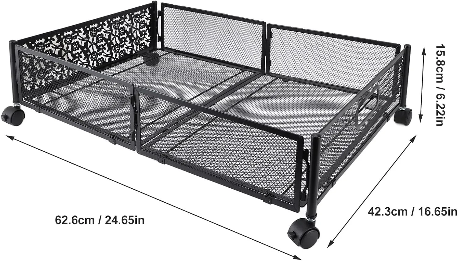 Under Bed Storage Container, Underbed Storage Bin with Wheels Large Closet Organizer for Clothes Shoes Clothing Bedding (Black)
