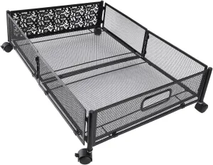 Under Bed Storage Container, Underbed Storage Bin with Wheels Large Closet Organizer for Clothes Shoes Clothing Bedding (Black)