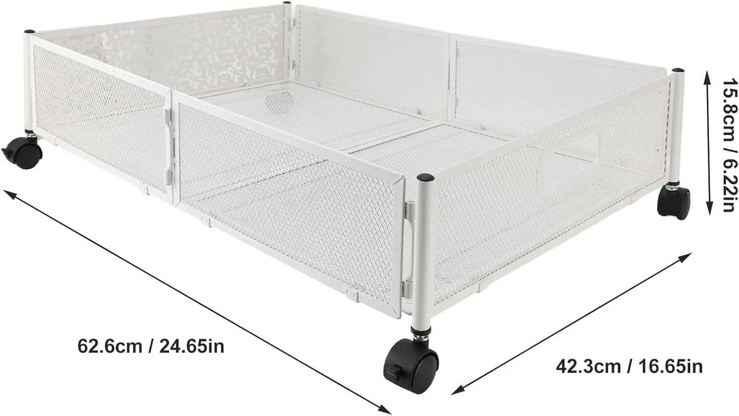 Under Bed Storage Container, Underbed Storage Bin with Wheels Large Closet Organizer for Clothes Shoes Clothing Bedding (White)