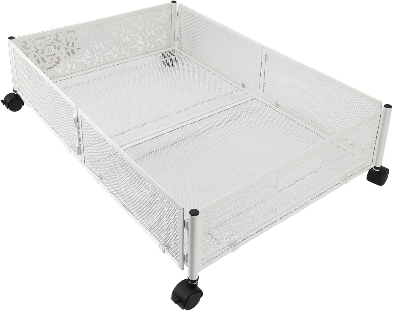 Under Bed Storage Container, Underbed Storage Bin with Wheels Large Closet Organizer for Clothes Shoes Clothing Bedding (White)