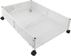 Under Bed Storage Container, Underbed Storage Bin with Wheels Large Closet Organizer for Clothes Shoes Clothing Bedding (White)