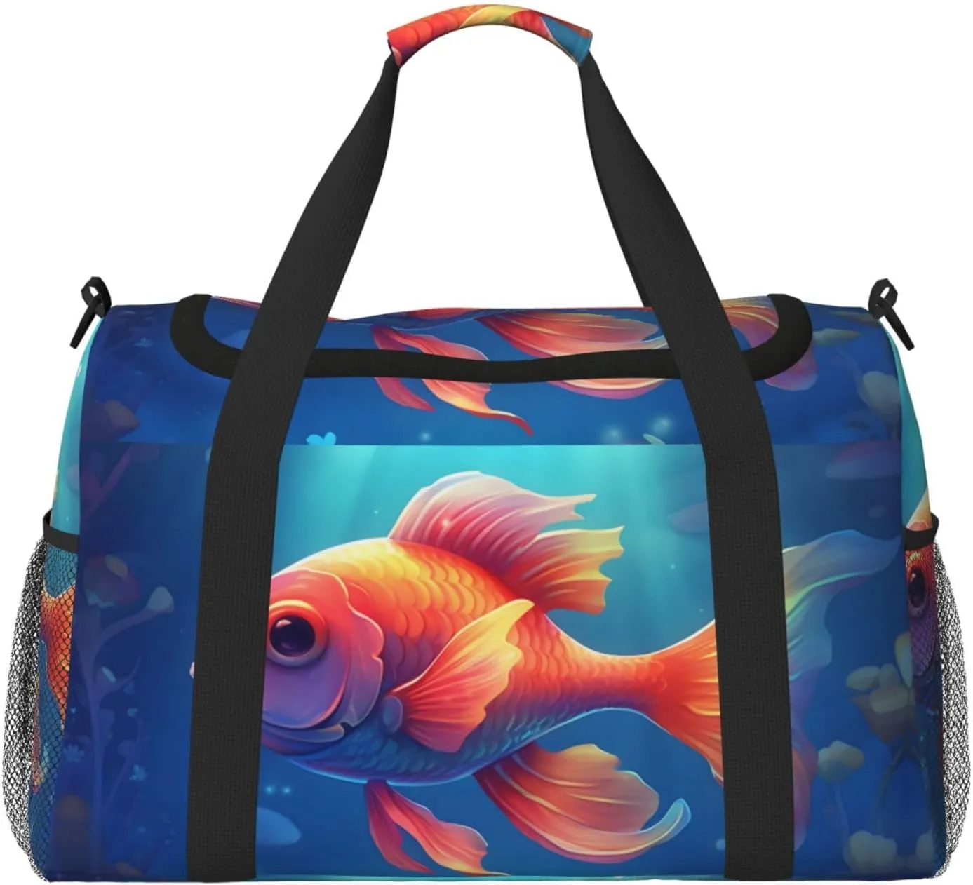 Underwater Goldfish Duffle Bag Foldable Travel Tote Bag Carry On Large Weekender Overnight Bags Waterproof Gym Bag For Women Men