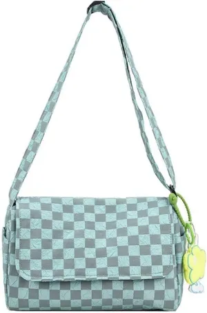 UNICOLD Checkerboard Shoulder Crossbody For Women Small Messenger Bag Aesthetic Retro Handbag with Adjustable Strap
