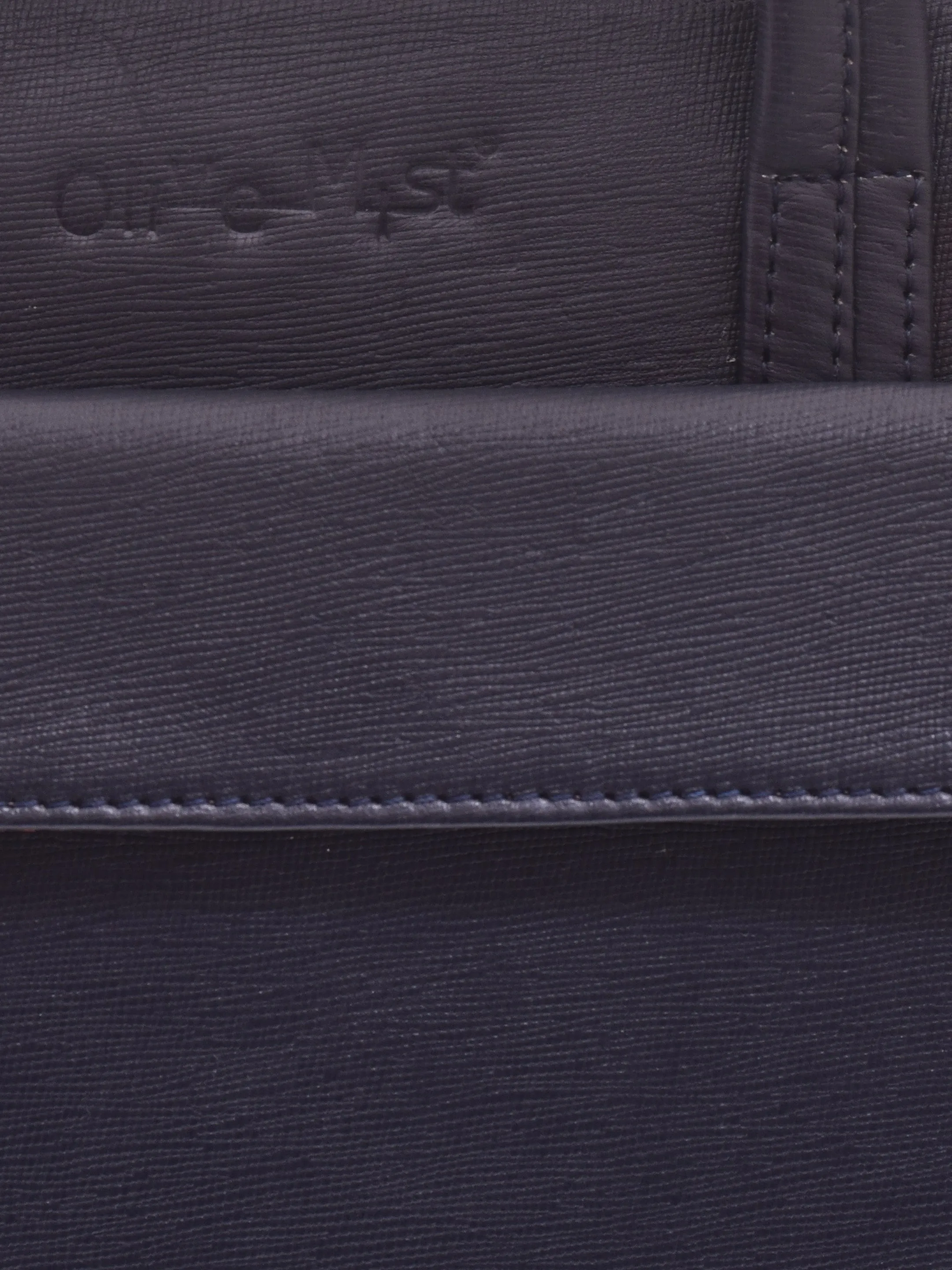 Unisex Blue Saffiano Textured Leather Laptop Sleeve 14 Inch (OMLS-010-S-BLUE)