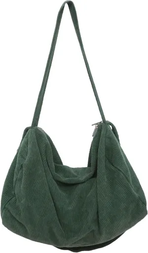 Unisex Corduroy Bag Tote Bag Large Ladies Shopper Bag Messenger Bag for Everyday/Office/Travelling