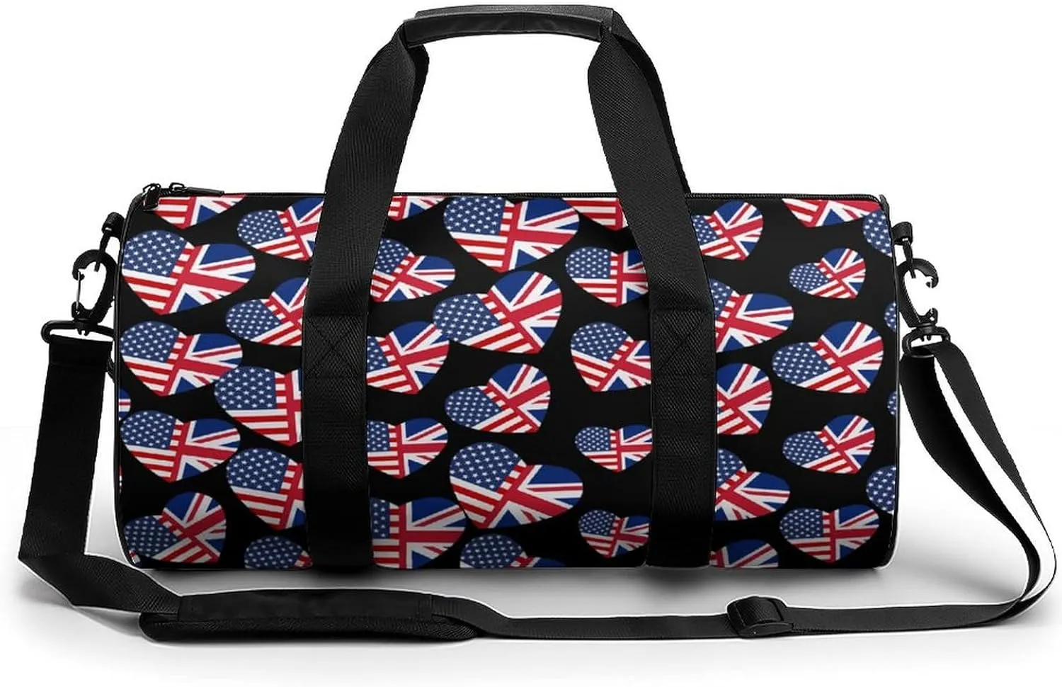 United Kingdom And U.S. Flag Travel Duffel Bag Gym Bags Sports Tote Shoulder Weekender Handbag for Men Women