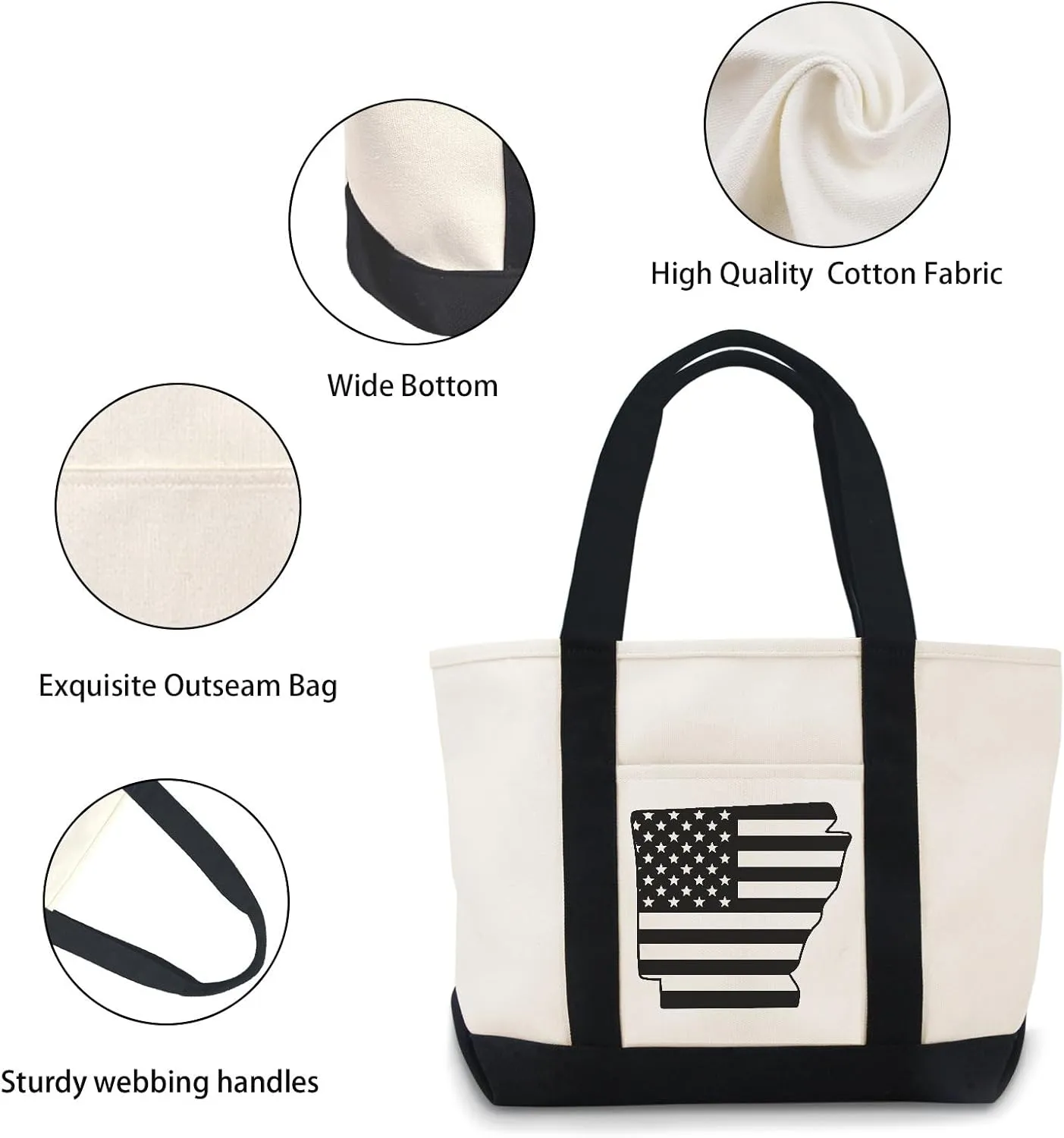 U.S. States Canvas Tote Bag Canvas Bag Use For Grocery Bags,Shopping Bags