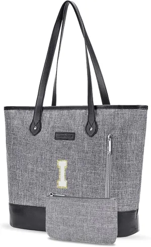 UTOTEBAG Laptop Tote Bag for Women 15.6 Inch Waterproof Leather Computer Work Bags Initial Business Briefcase Gifts for Women