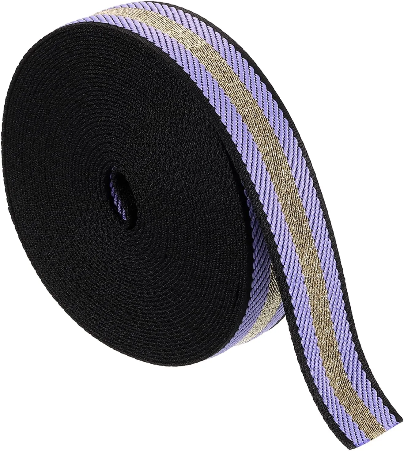 uxcell 10 Yards Nylon Webbing Strap, 1 3/8-inch(38mm) Striped Webbing Straps Nylon Heavy Duty Webbing Strap Nylon Strap Belt for Backpack Crafts, Purple