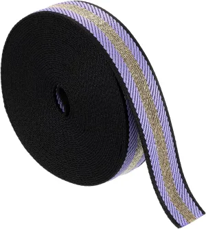 uxcell 10 Yards Nylon Webbing Strap, 1 3/8-inch(38mm) Striped Webbing Straps Nylon Heavy Duty Webbing Strap Nylon Strap Belt for Backpack Crafts, Purple