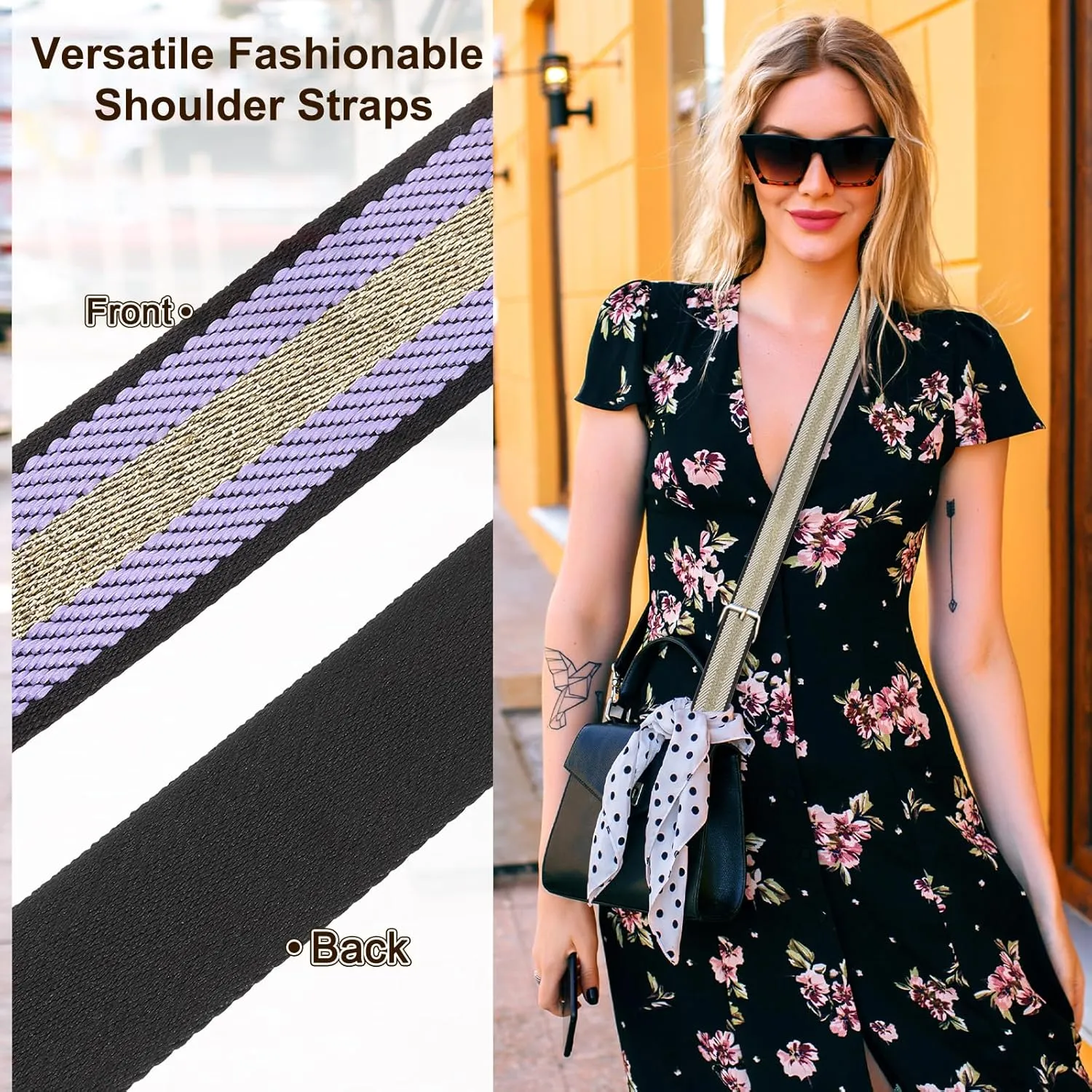 uxcell 10 Yards Nylon Webbing Strap, 1 3/8-inch(38mm) Striped Webbing Straps Nylon Heavy Duty Webbing Strap Nylon Strap Belt for Backpack Crafts, Purple