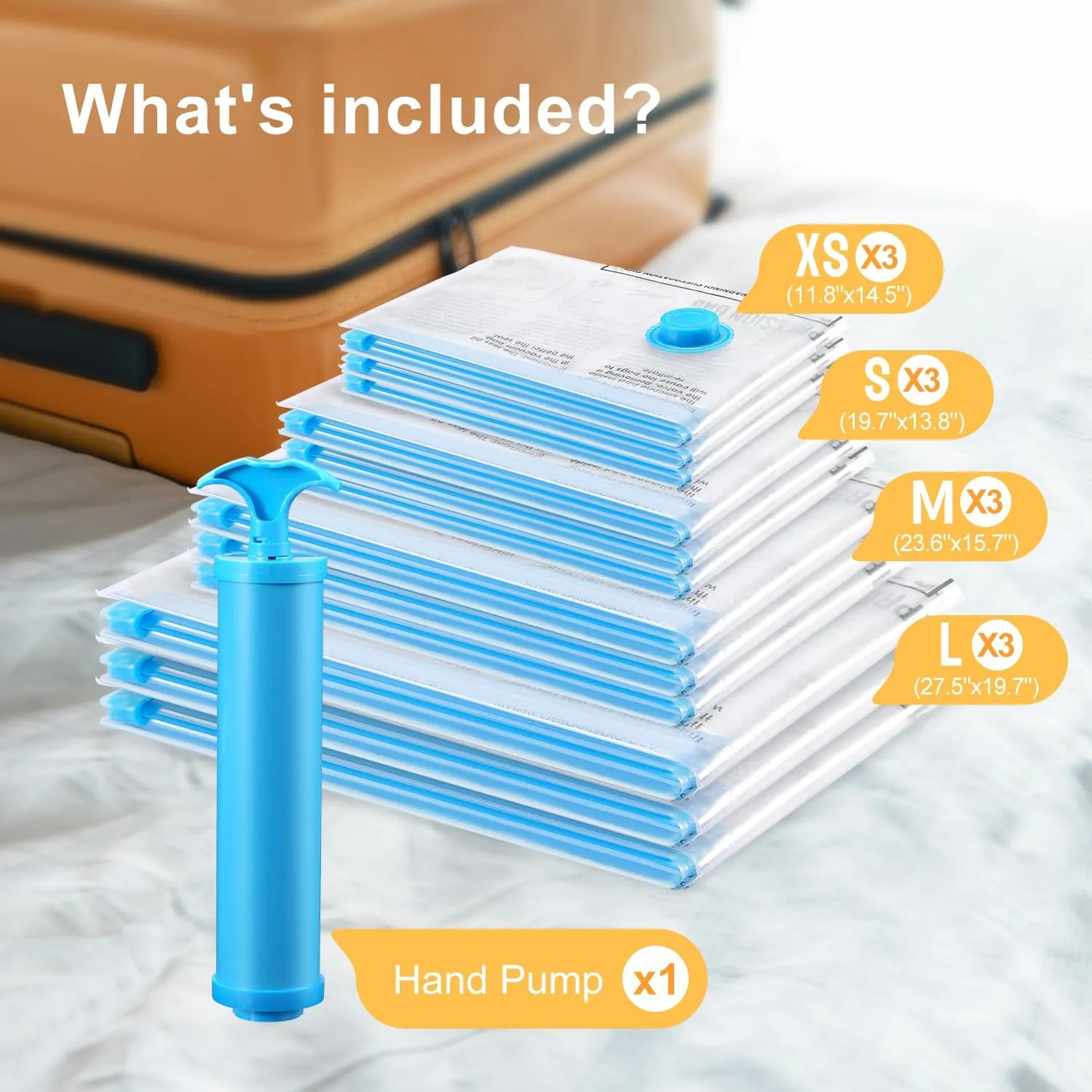Vacuum Bags for Travel - Space Saver Vacuum Storage Bags Combo (12 Pack)