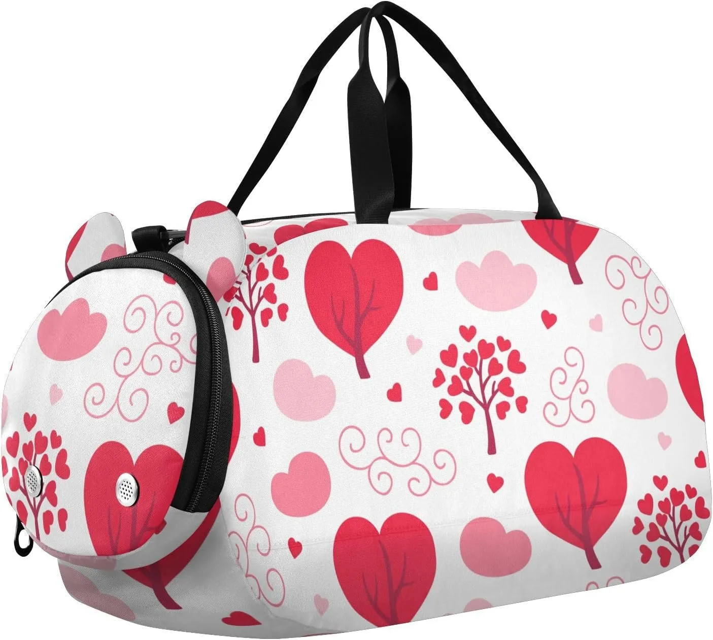 Valentine Trees with Hearts Duffel Bags for Boys Small Gym Bags for Teens Dance Bag for Girls