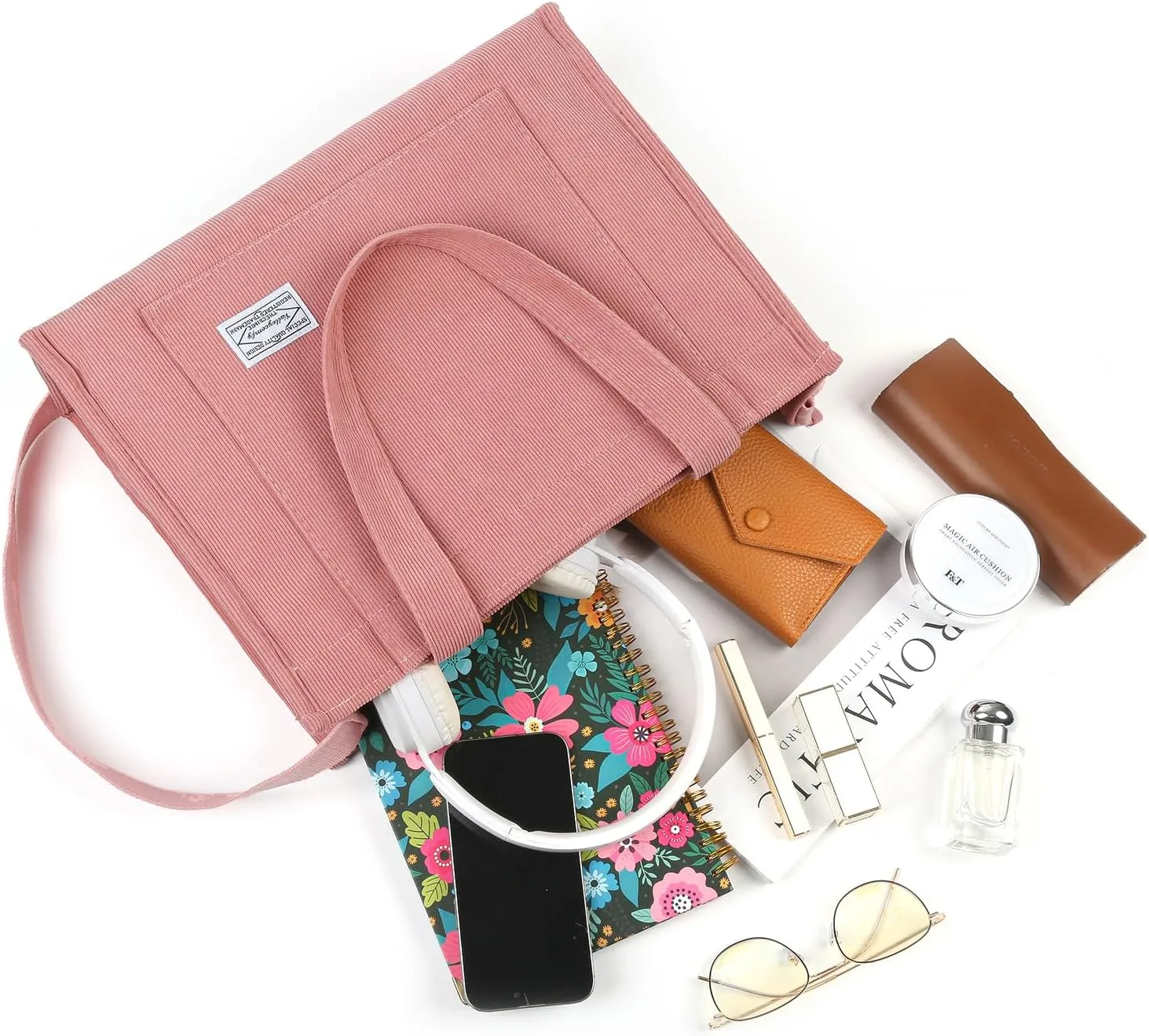 Valleycomfy Tote Bag for Women Corduroy Crossbody Tote Bag Purse Women Travel Shoulder Bags Work Handbags Everyday Hobo Bag