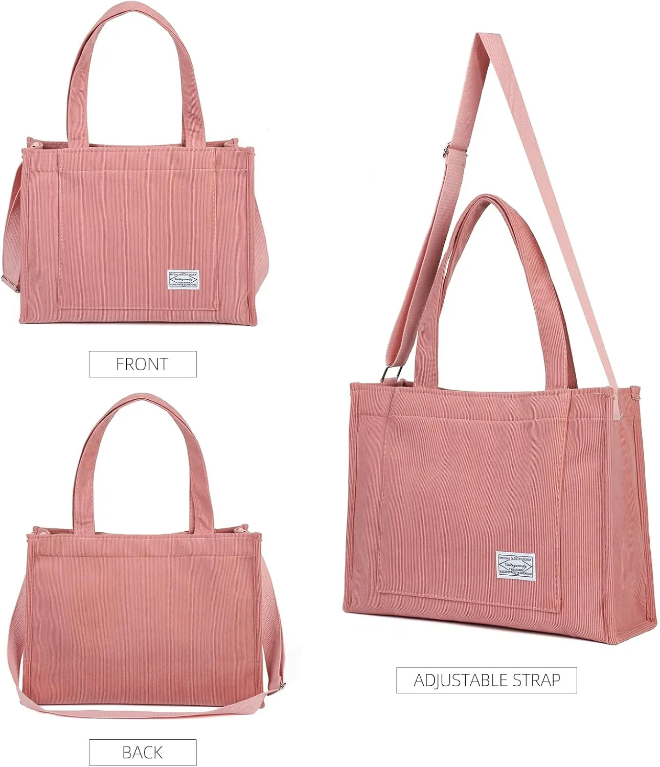Valleycomfy Tote Bag for Women Corduroy Crossbody Tote Bag Purse Women Travel Shoulder Bags Work Handbags Everyday Hobo Bag