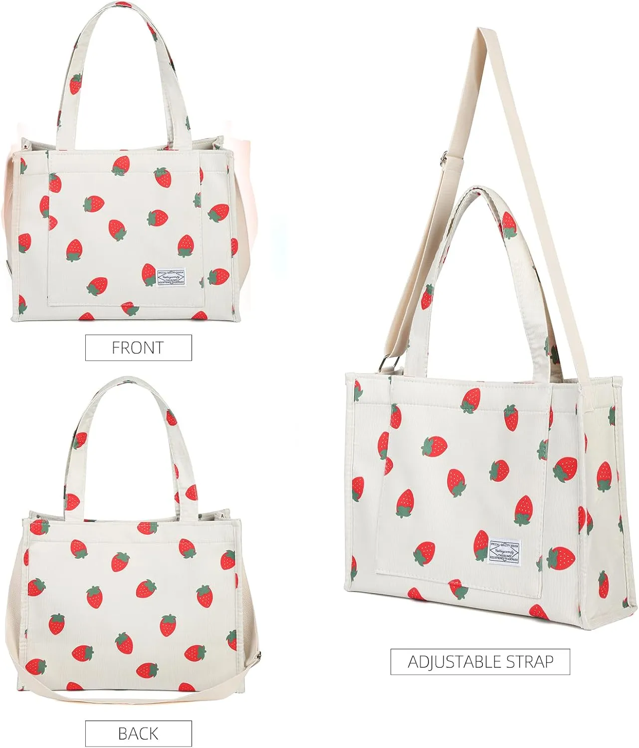 Valleycomfy Tote Bag for Women Corduroy Crossbody Tote Bag Purse Women Travel Shoulder Bags Work Handbags Everyday Hobo Bag