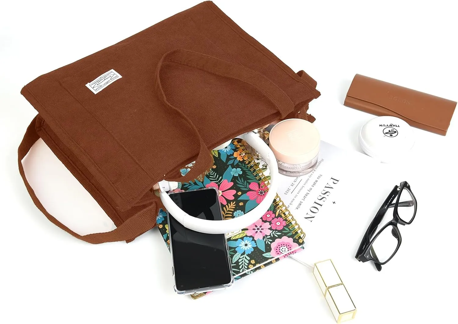 Valleycomfy Tote Bag for Women Corduroy Crossbody Tote Bag Purse Women Travel Shoulder Bags Work Handbags Everyday Hobo Bag
