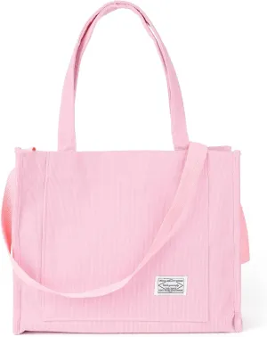 Valleycomfy Tote Bag for Women Corduroy Crossbody Tote Bag Purse Women Travel Shoulder Bags Work Handbags Everyday Hobo Bag