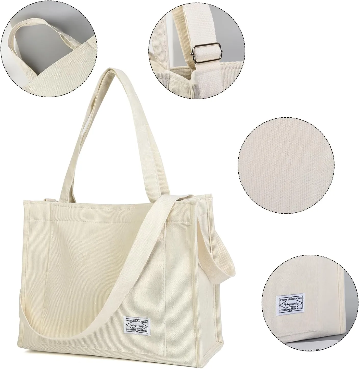 Valleycomfy Tote Bag for Women Corduroy Crossbody Tote Bag Purse Women Travel Shoulder Bags Work Handbags Everyday Hobo Bag