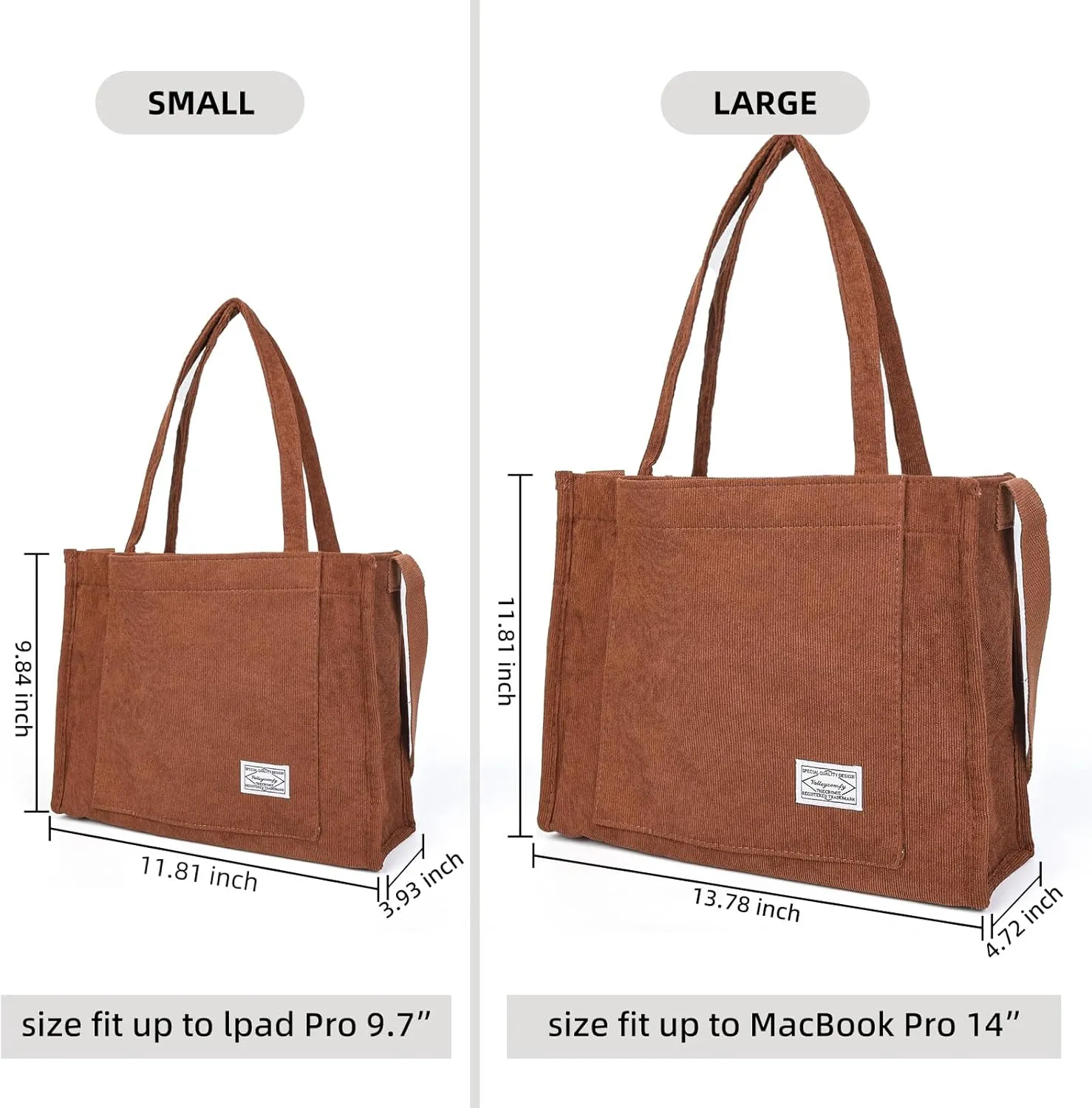 Valleycomfy Tote Bag for Women Corduroy Crossbody Tote Bag Purse Women Travel Shoulder Bags Work Handbags Everyday Hobo Bag