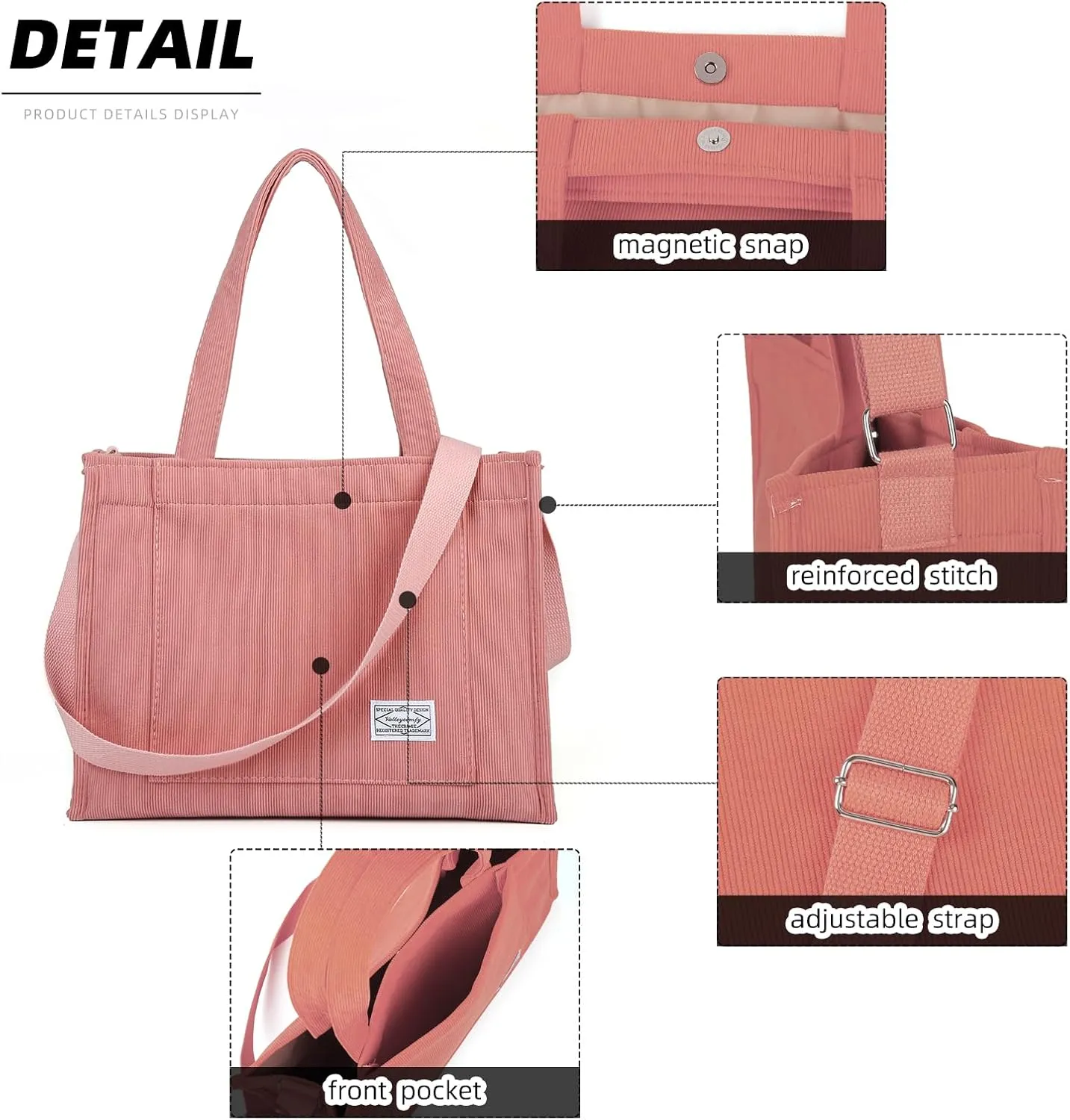 Valleycomfy Tote Bag for Women Corduroy Crossbody Tote Bag Purse Women Travel Shoulder Bags Work Handbags Everyday Hobo Bag