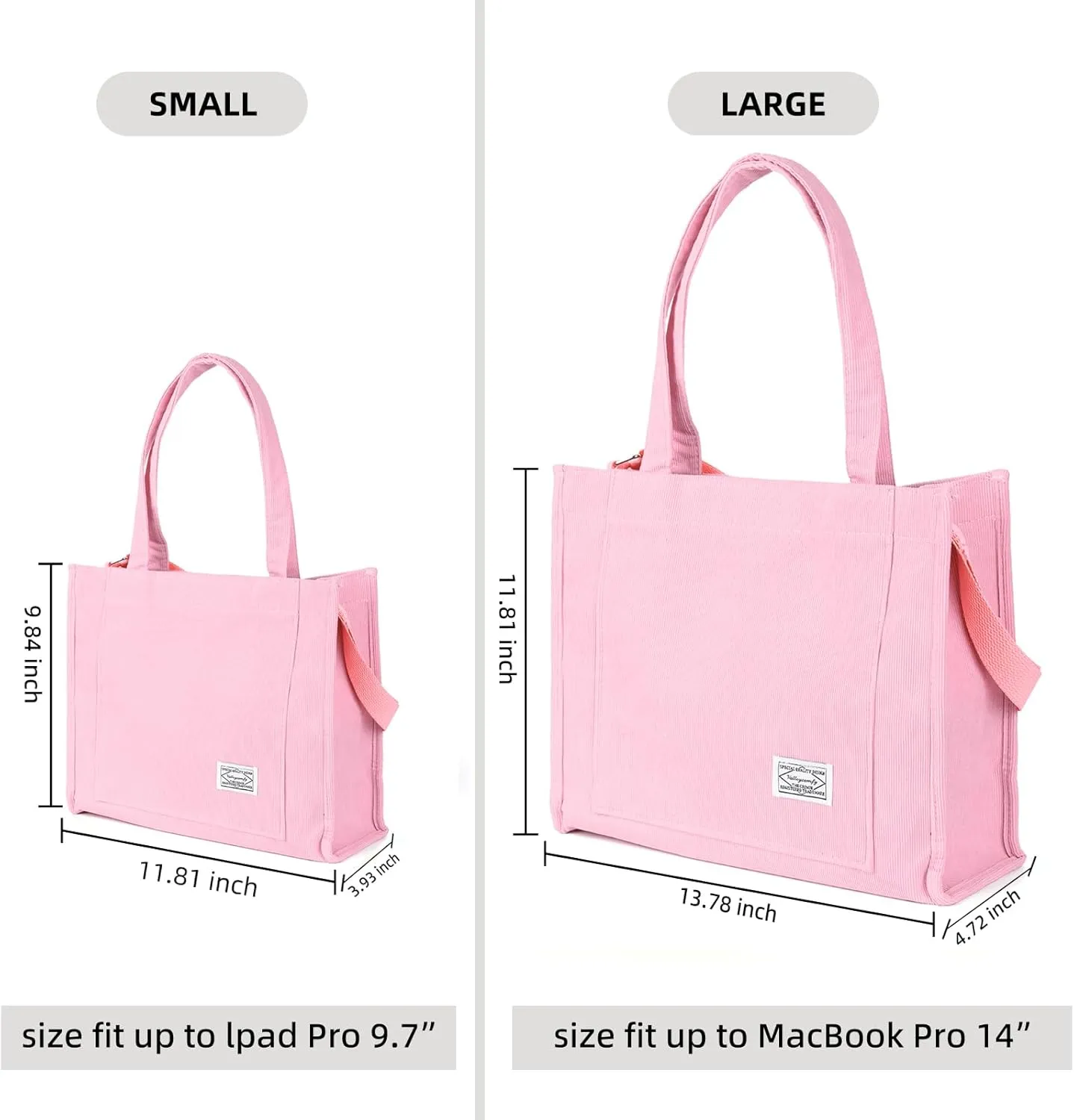 Valleycomfy Tote Bag for Women Corduroy Crossbody Tote Bag Purse Women Travel Shoulder Bags Work Handbags Everyday Hobo Bag