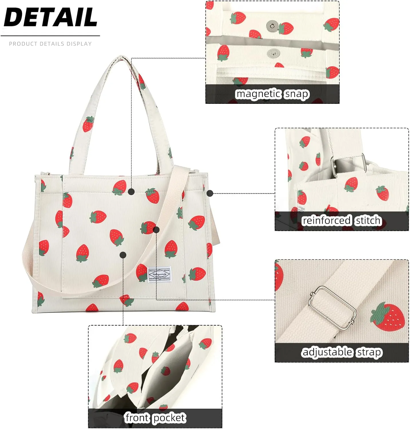 Valleycomfy Tote Bag for Women Corduroy Crossbody Tote Bag Purse Women Travel Shoulder Bags Work Handbags Everyday Hobo Bag