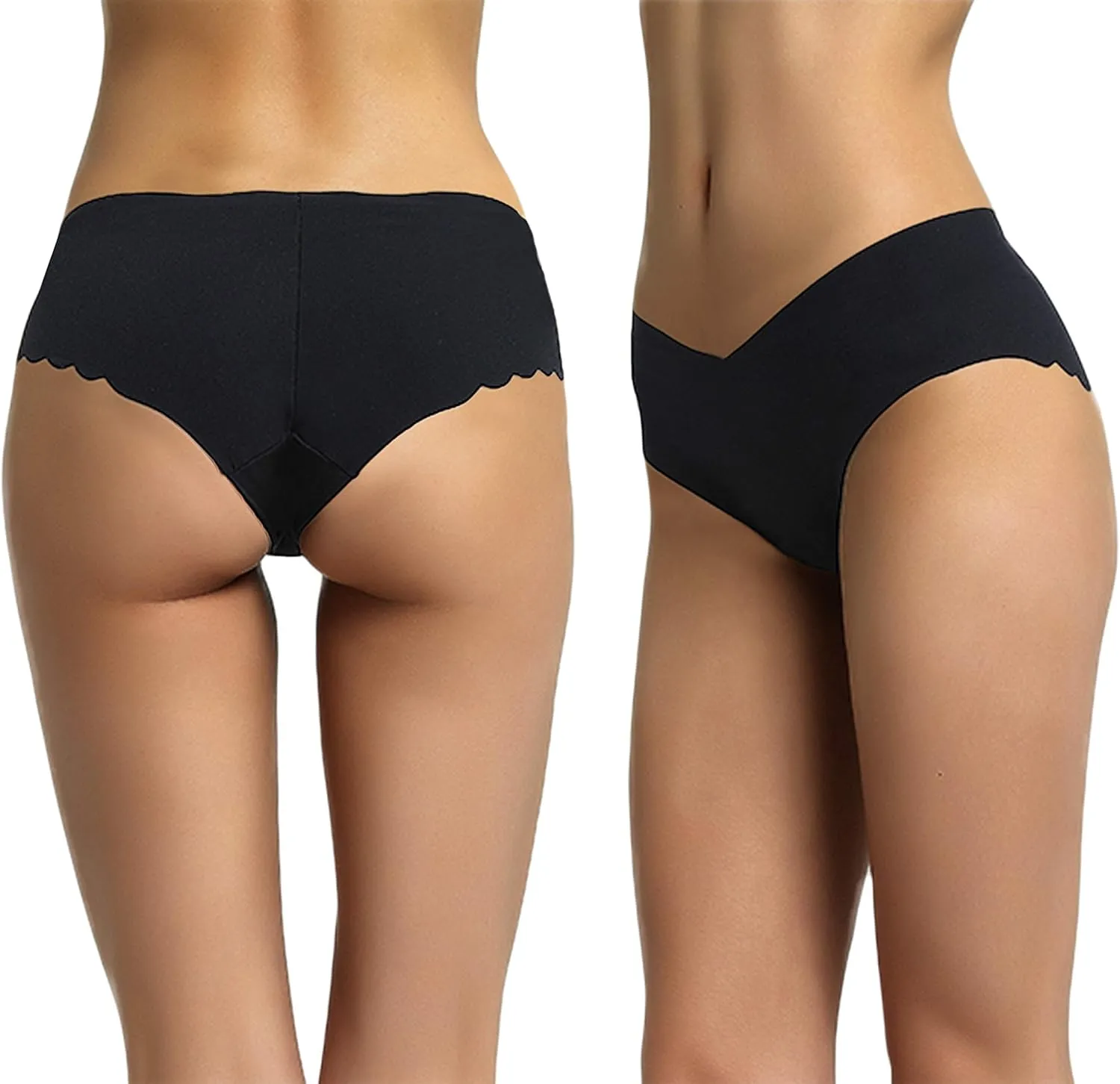 Vanever Women's No VPL Panties, 2 Pack, Invisible Hipster Underwear, Low Rise Bikini Underwear