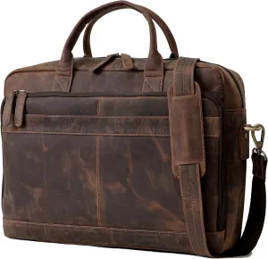 VC VINTAGE COUTURE Leather briefcase bag for men Leather Laptop Bags For Men and Women Travel Messenger Bag