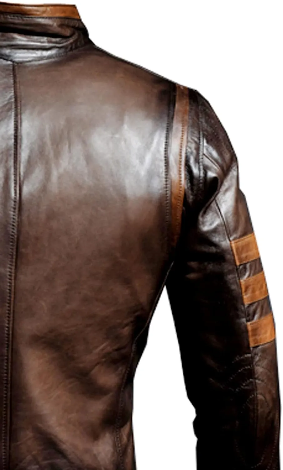 VearFit X-Men wolverine Superhero Real Brown Leather Jacket Men