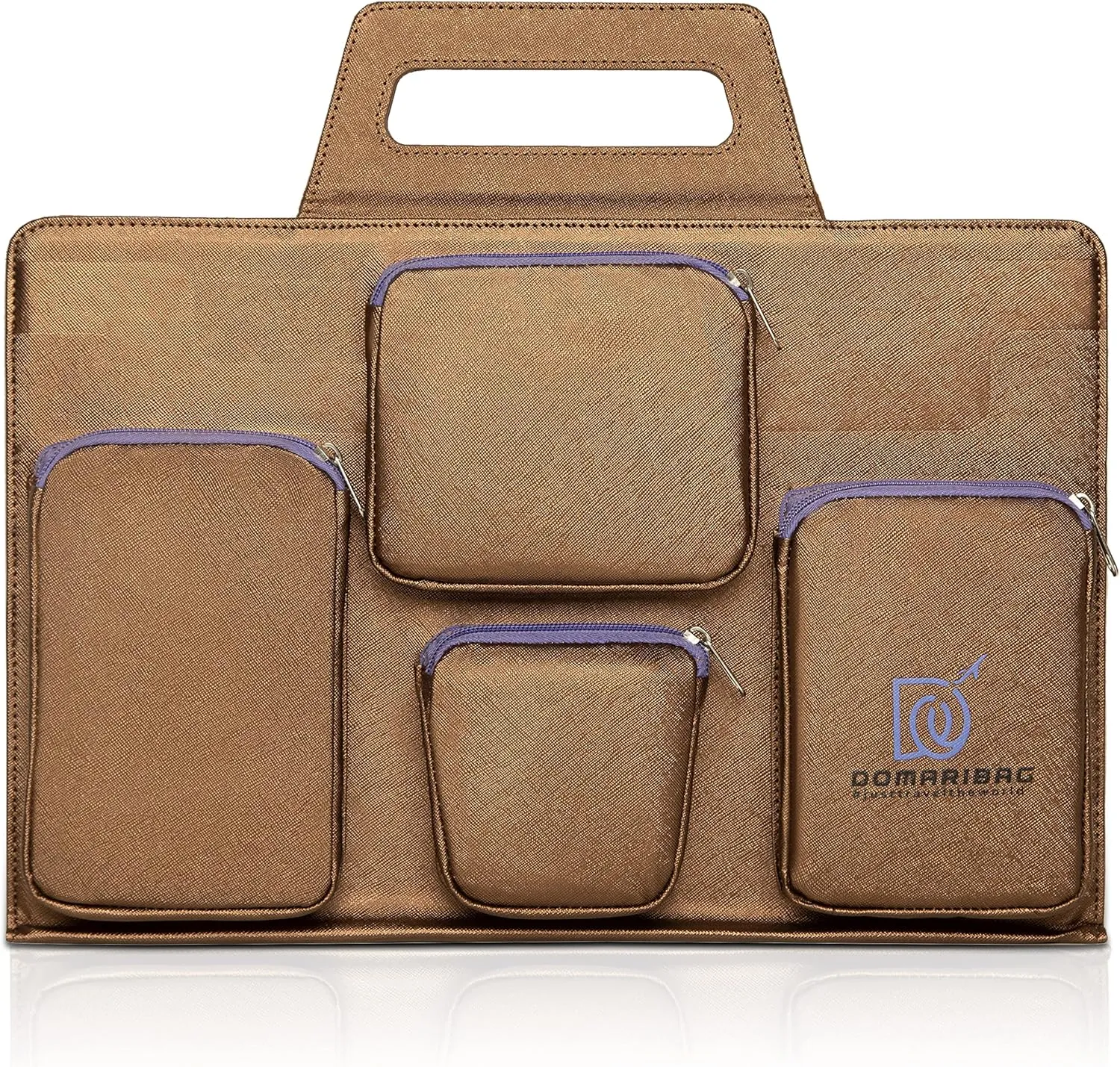 Vegan Leather Laptop Travel Bag for Men and Women 14 to 15.6 IN Notebook Sleeve with Heavy Duty Zippers