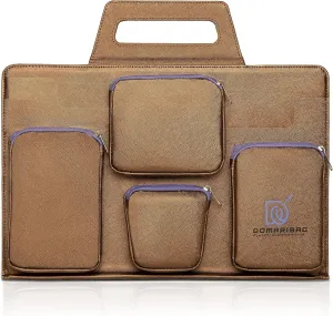 Vegan Leather Laptop Travel Bag for Men and Women 14 to 15.6 IN Notebook Sleeve with Heavy Duty Zippers