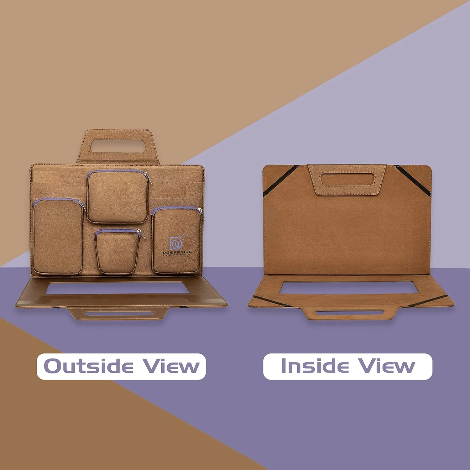 Vegan Leather Laptop Travel Bag for Men and Women 14 to 15.6 IN Notebook Sleeve with Heavy Duty Zippers