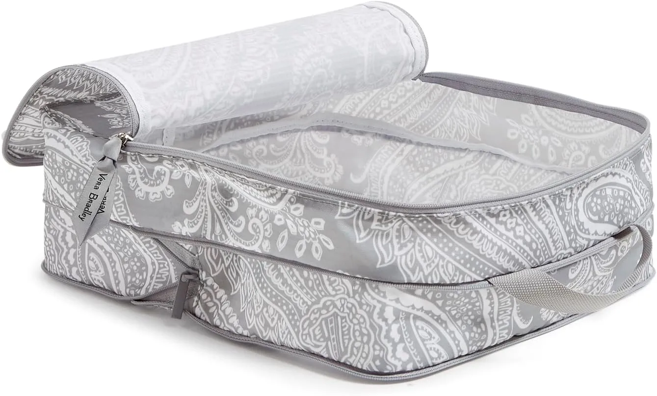 Vera Bradley Compression Packing Cube 3-Piece Set, Cloud Gray Paisley