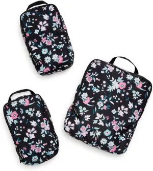 Vera Bradley Women's Compression Packing Cube 3-Piece Set Travel Accessory, Botanical Ditsy, One Size