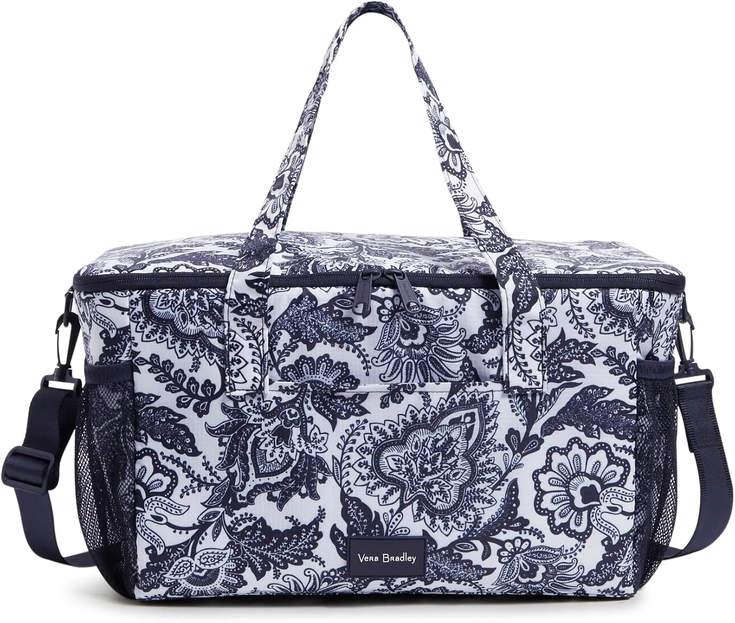 Vera Bradley Women's Recycled Ripstop Family Cooler, Java Navy & White, One Size