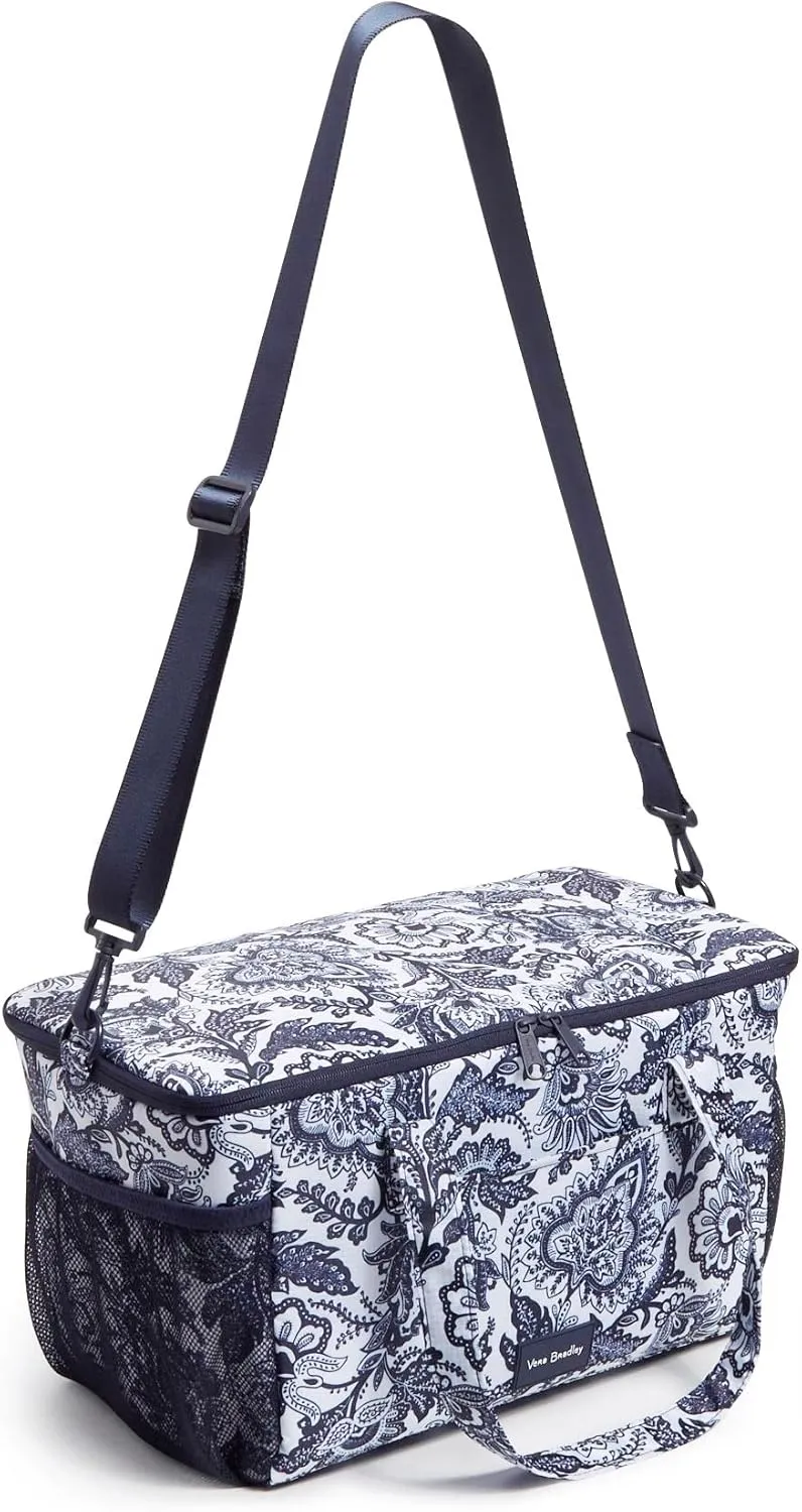 Vera Bradley Women's Recycled Ripstop Family Cooler, Java Navy & White, One Size