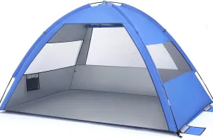 VICASKY Large Portable Beach Tent for Family Sun Shade Shelter Carrying Bag for Camping Hiking and Vacation Accommodates People -uv Navy
