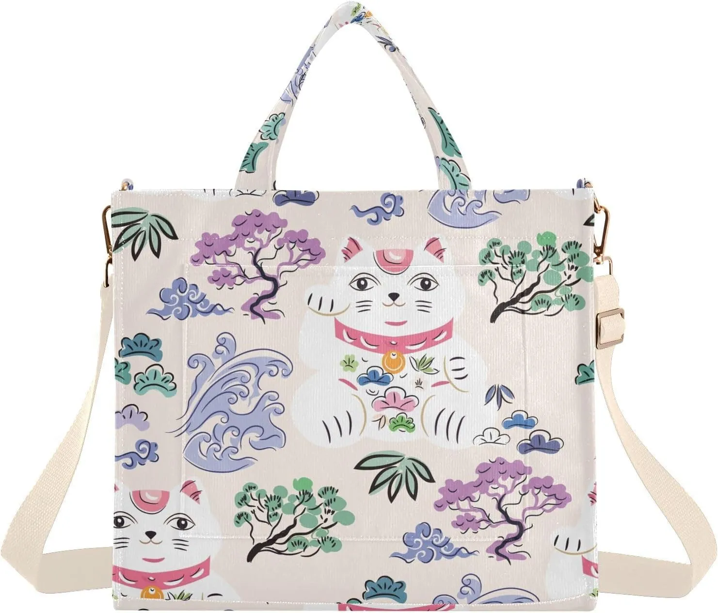 VIGTRO Corduroy Tote Bag for Women Crossbody Bags Shoulder Handbag, Messenger Bag Purse with Adjustable Strap Size S/M